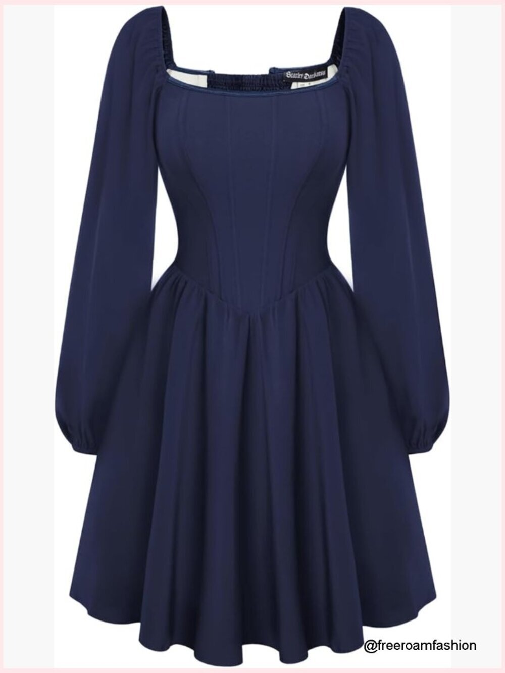 Renaissance Corset Mini Dress Long Sleeve Fishbone Wedding Guest Party
